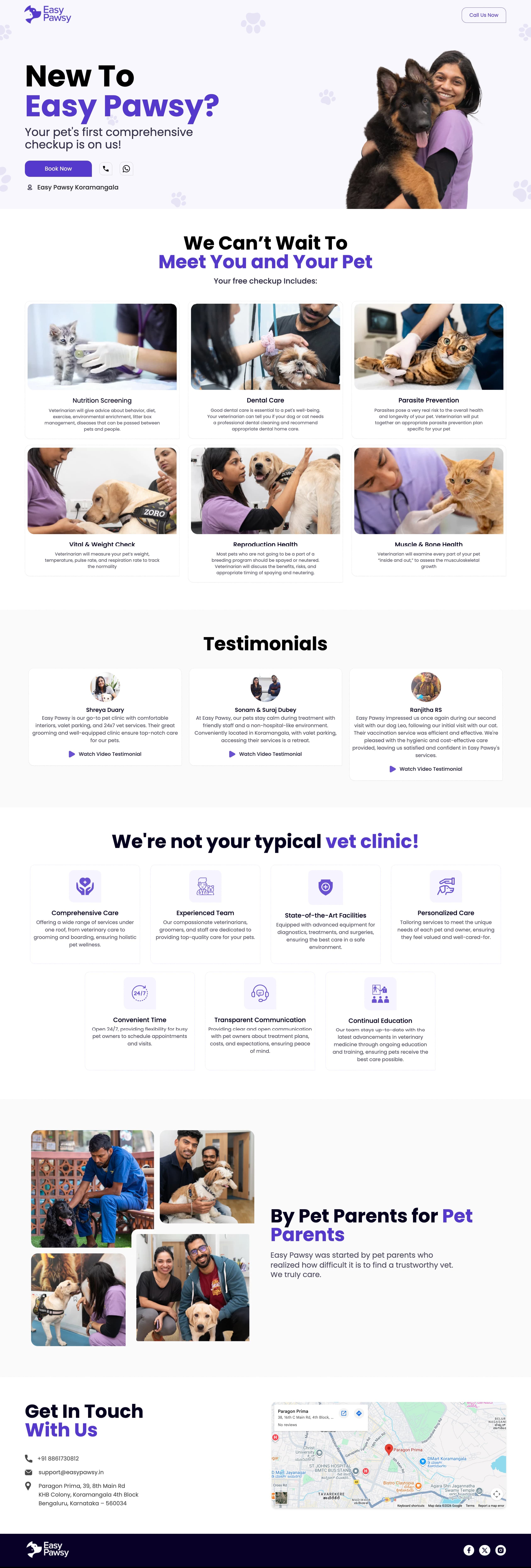 Easy Pawsy — Business website in Pet healthcare